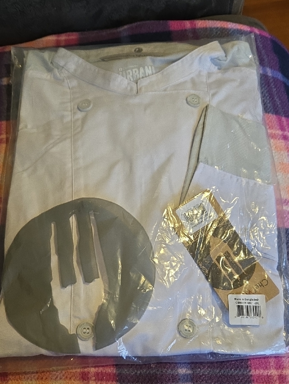 Urban Collection - White FRONT Gray CAMO breathable BACK Chef Coat